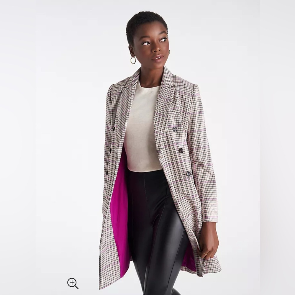 Ann Taylor Checked Double Breasted Chesterfield C… - image 3